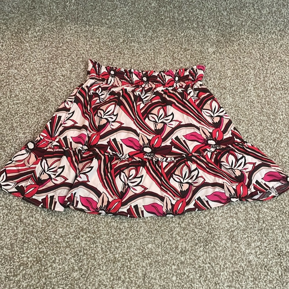 Anthropologie By Anthropologie Floral Cinched Waist Skirt